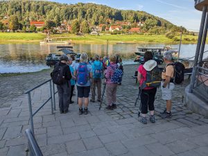 Waiting for the ferry to cross the Elbe